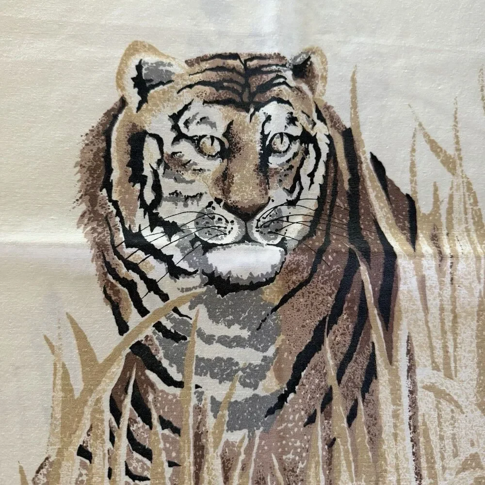 Vtg Stevens Wild Tiger Leopard Animal Standard Pillow Case 20x30